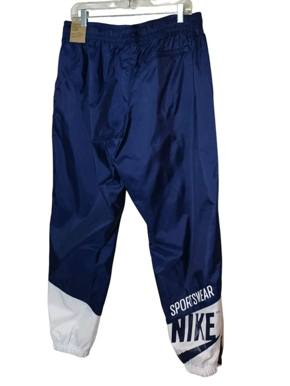 Nike Mens XL Windrunner Taper Track Pants Navy White Lightweight Activewear